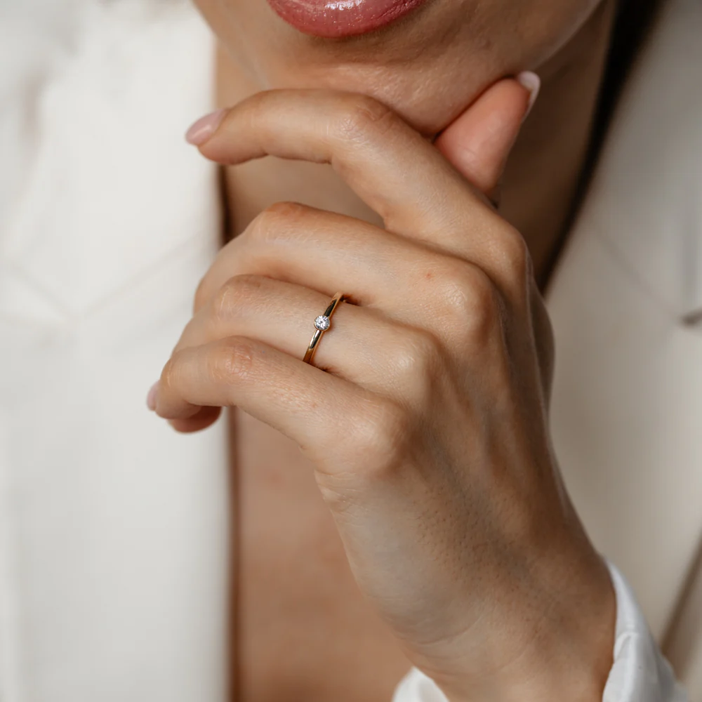 1/10 Carat Diamond Solitaire Ring in 10ct Yellow Gold - Image 3
