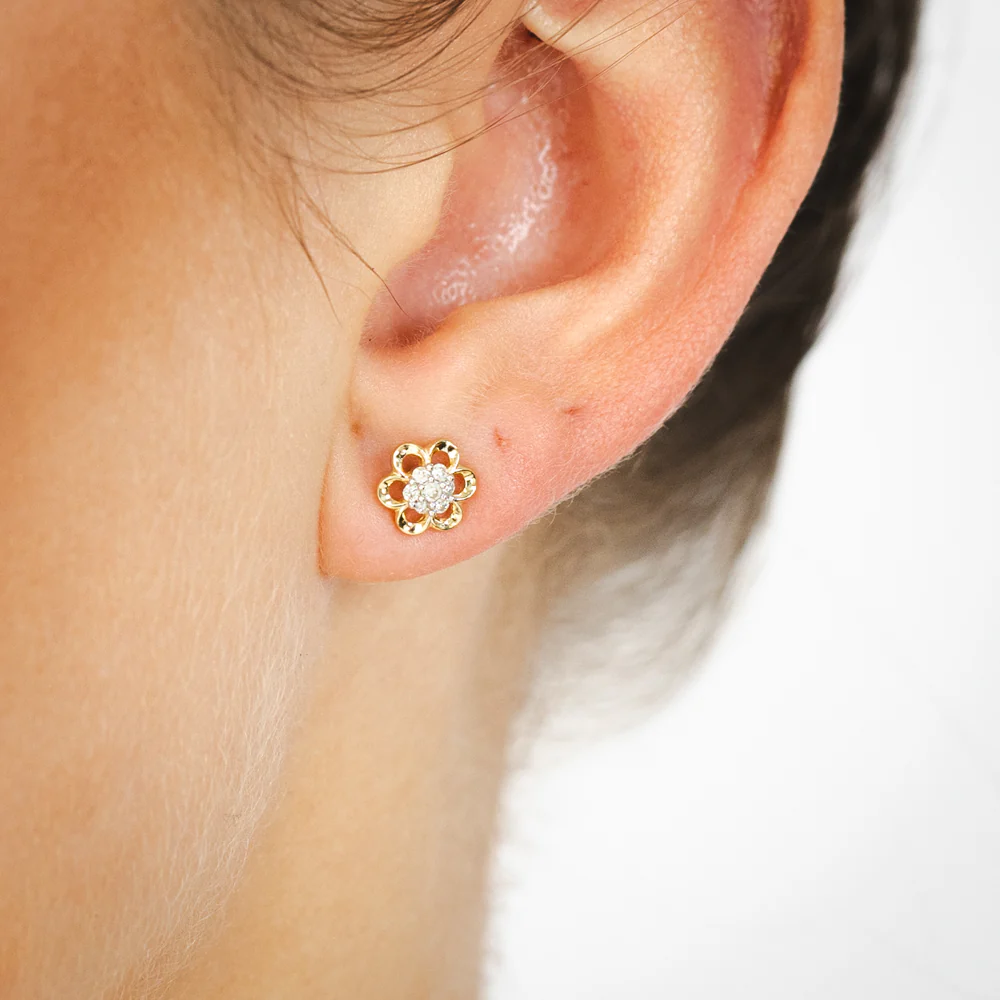 1/10 Carat Diamond Stud Earrings in 9ct Yellow Gold - Image 2