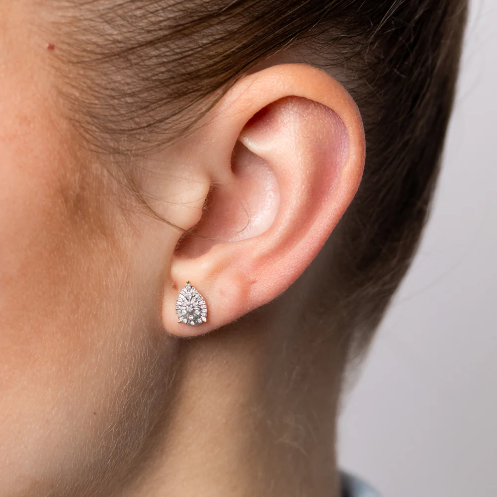 1/10 Carat Diamond Stud Earrings in 9ct Yellow Gold - Image 2