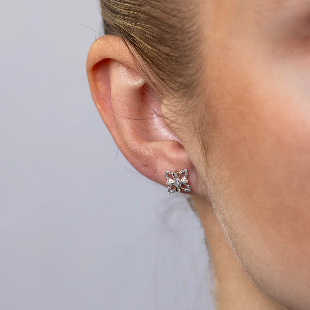 1/10 Carat Diamond Stud Earrings in 9ct Yellow Gold - Image 2