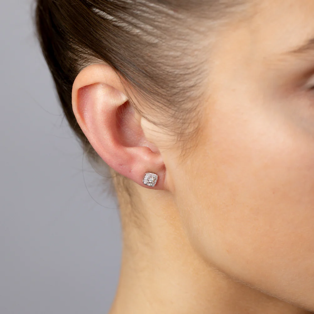 1/10 Carat Diamond Stud Earrings in Sterling Silver - Image 2