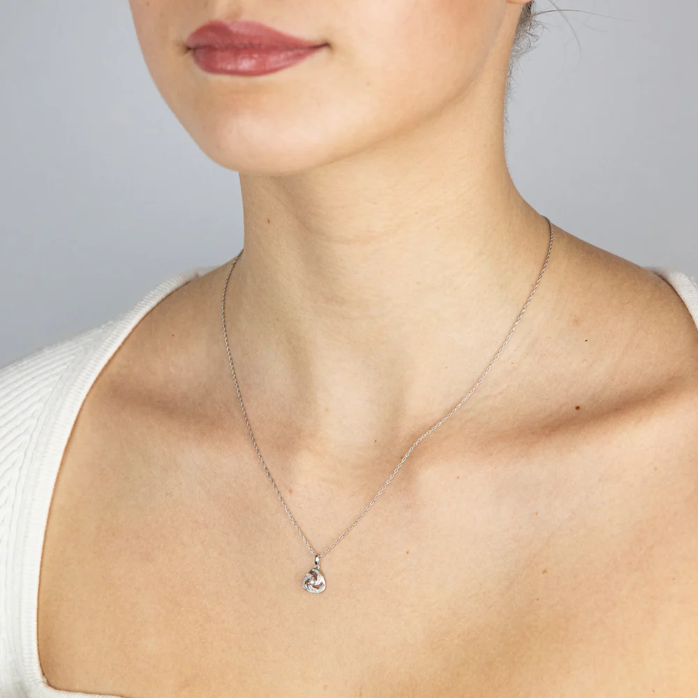 1/10 Carat Diamond Swirl Pendant & Earring Set on 45cm Chain in Sterling Silver - Image 2