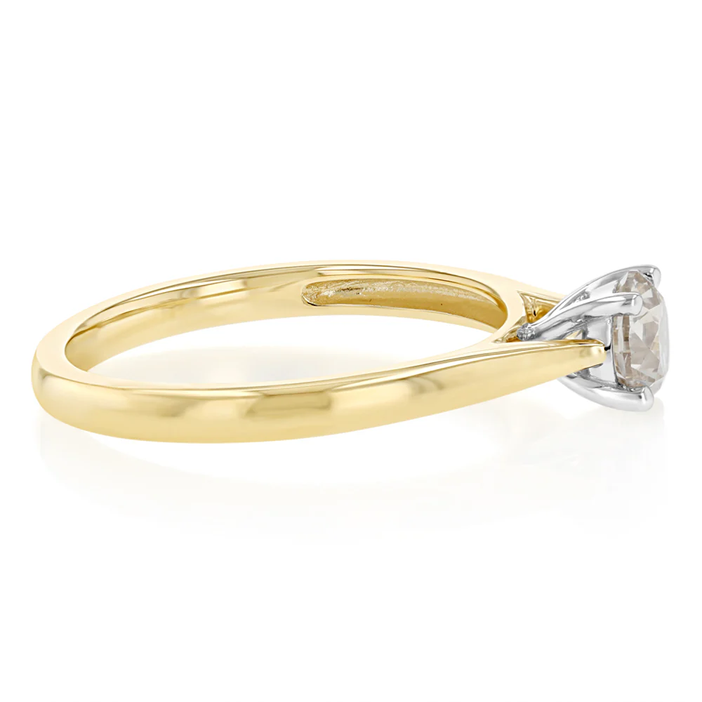 1/2 Carat Australian Diamond Solitaire Ring in 9ct Yellow Gold - Image 2