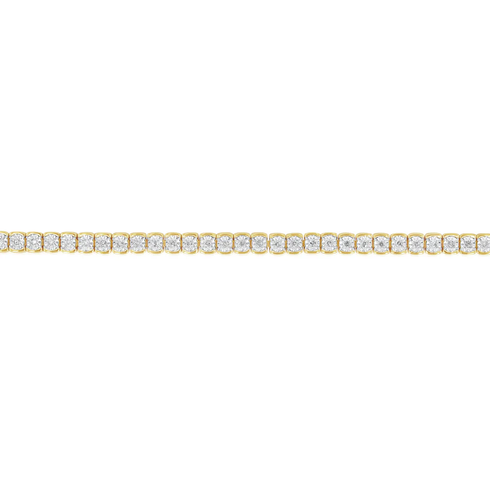 1/2 Carat Diamond 18cm Bracelet in Gold Plated Silver - Image 2