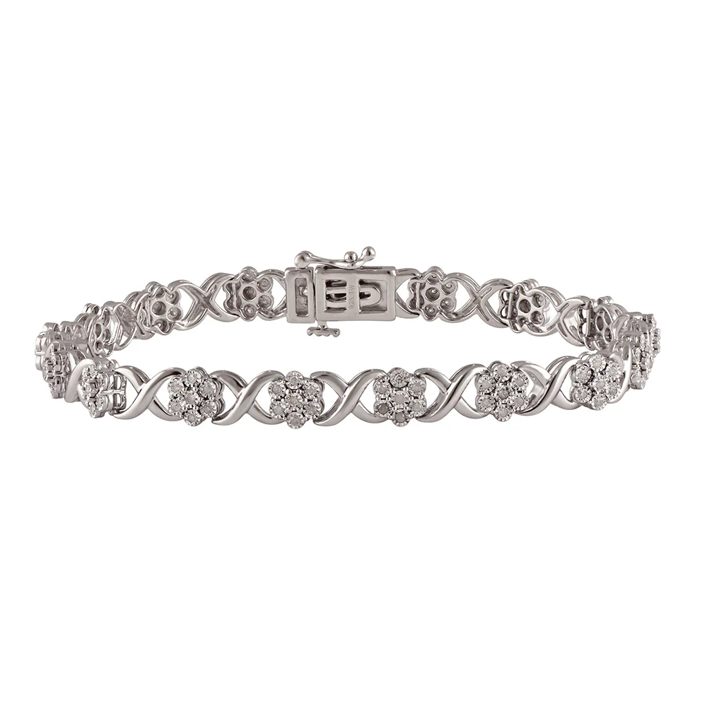1/2 Carat Diamond 18cm Bracelet in Sterling Silver - Image 2