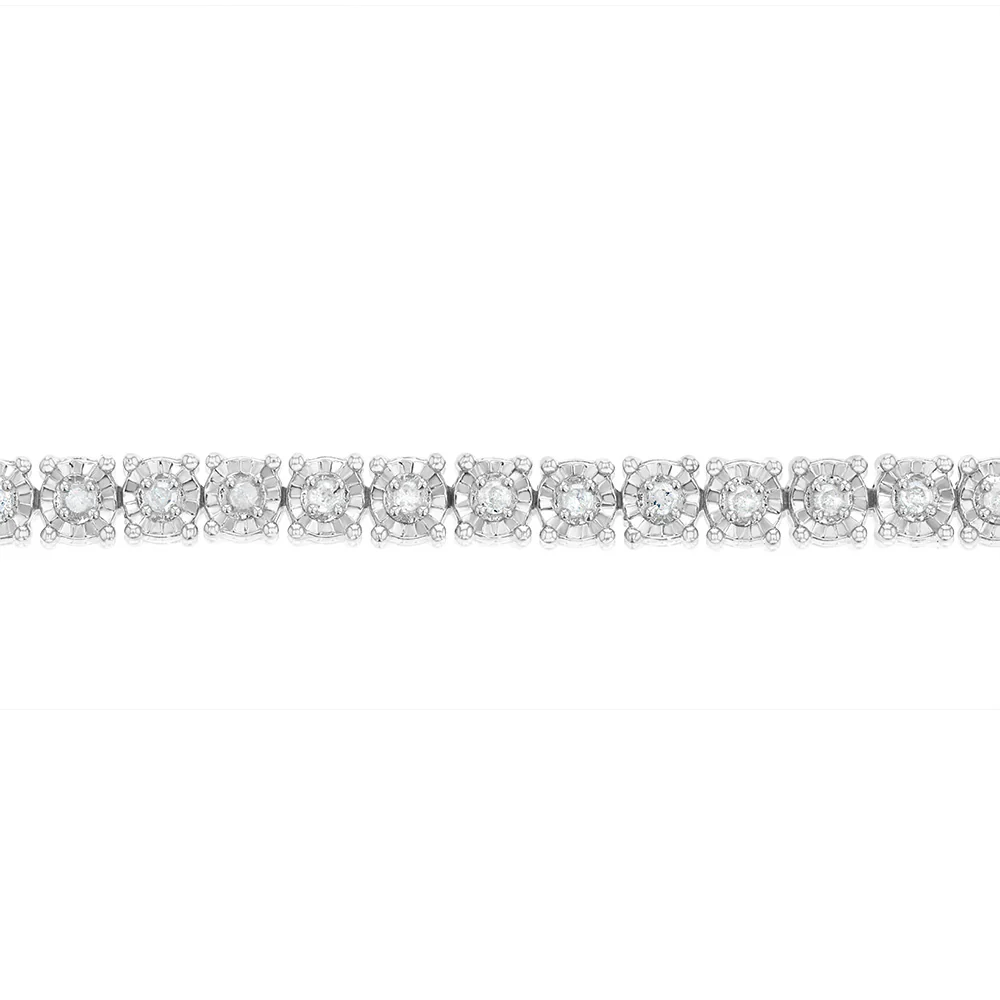 1/2 Carat Diamond 18cm Tennis Bracelet with Brilliant Cut Diamonds in Sterling Silver - Image 7