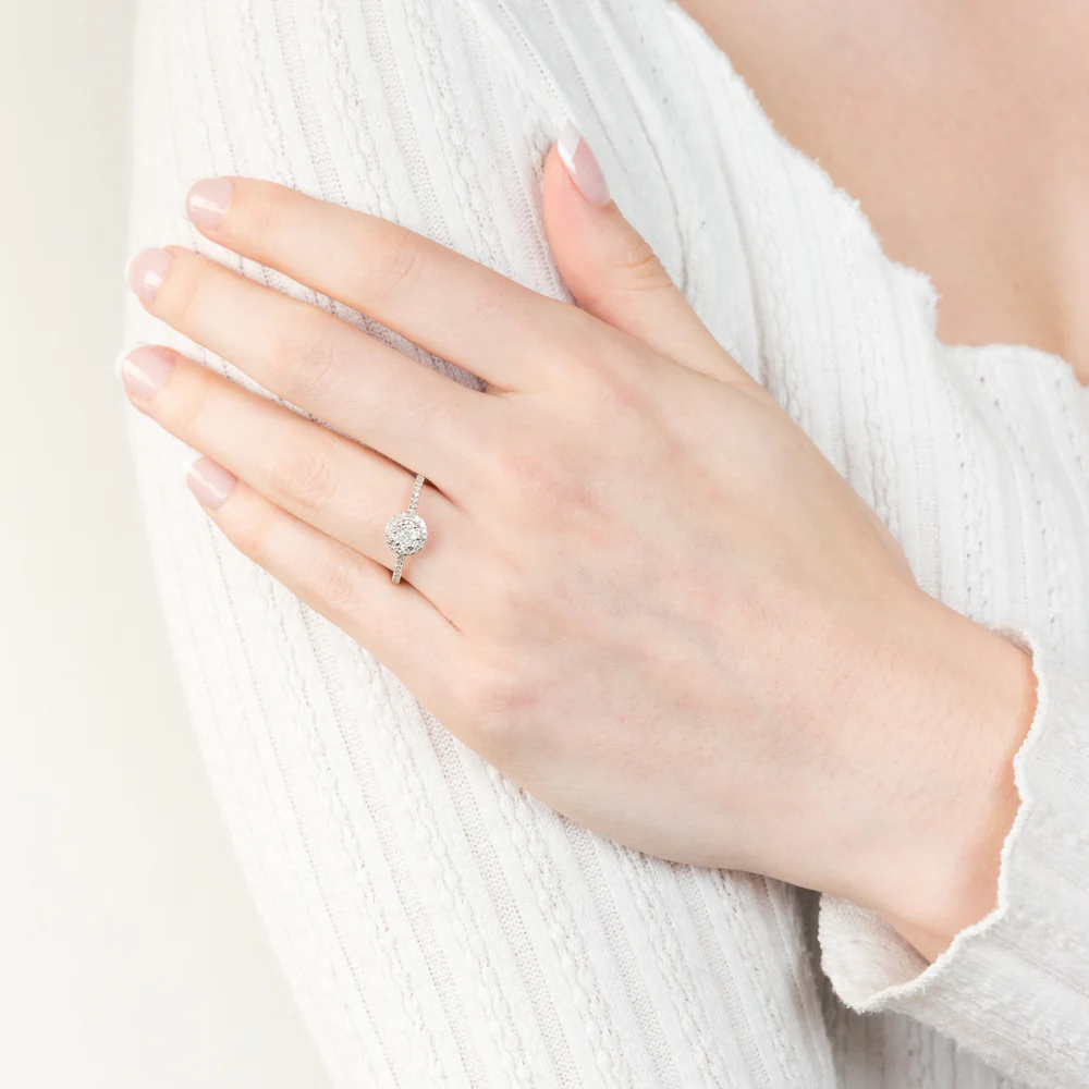 1/2 Carat Diamond 2 Ring Bridal Set in Sterling Silver - Image 3