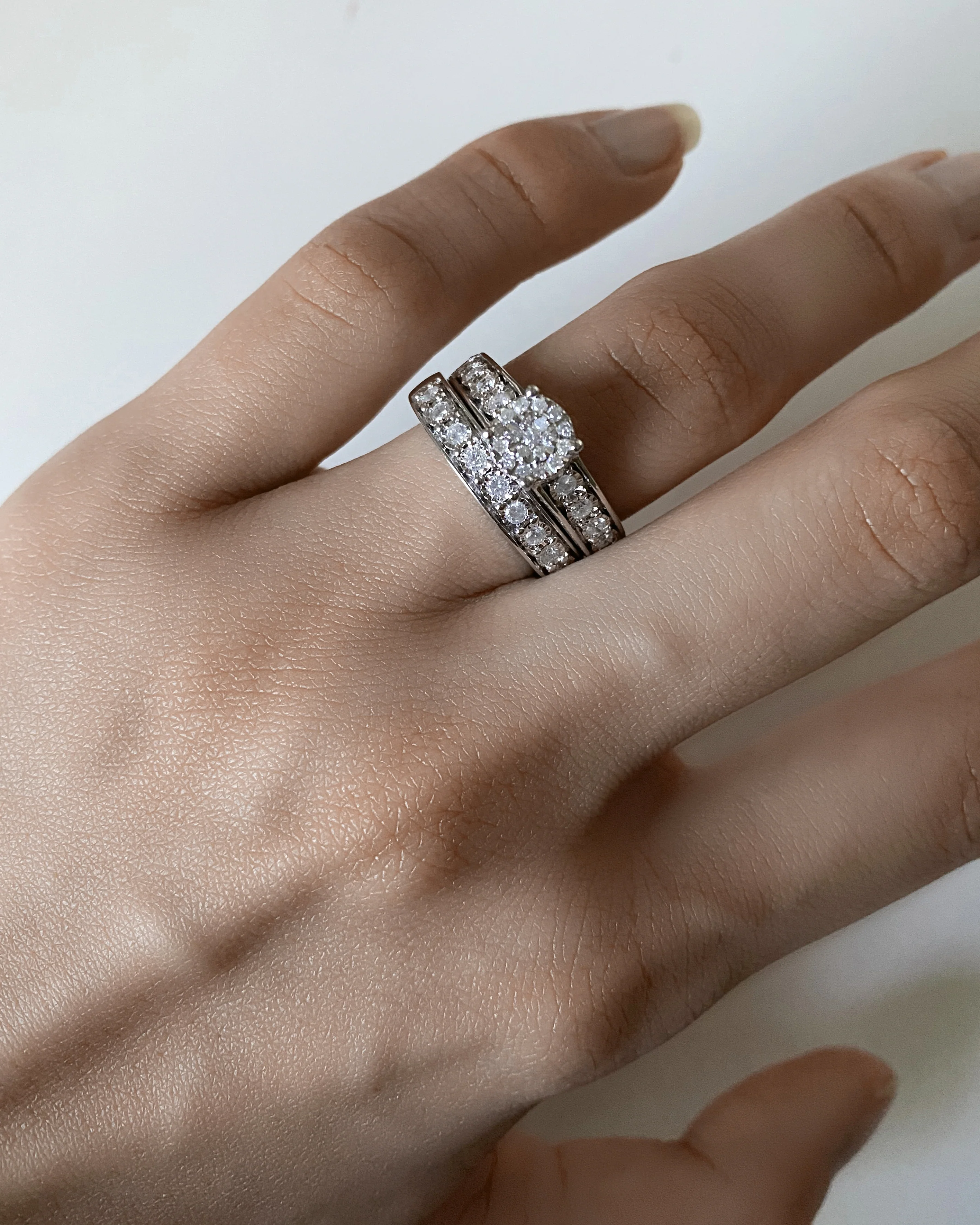 1/2 Carat Diamond 2-Ring Bridal Set in Sterling Silver - Image 3