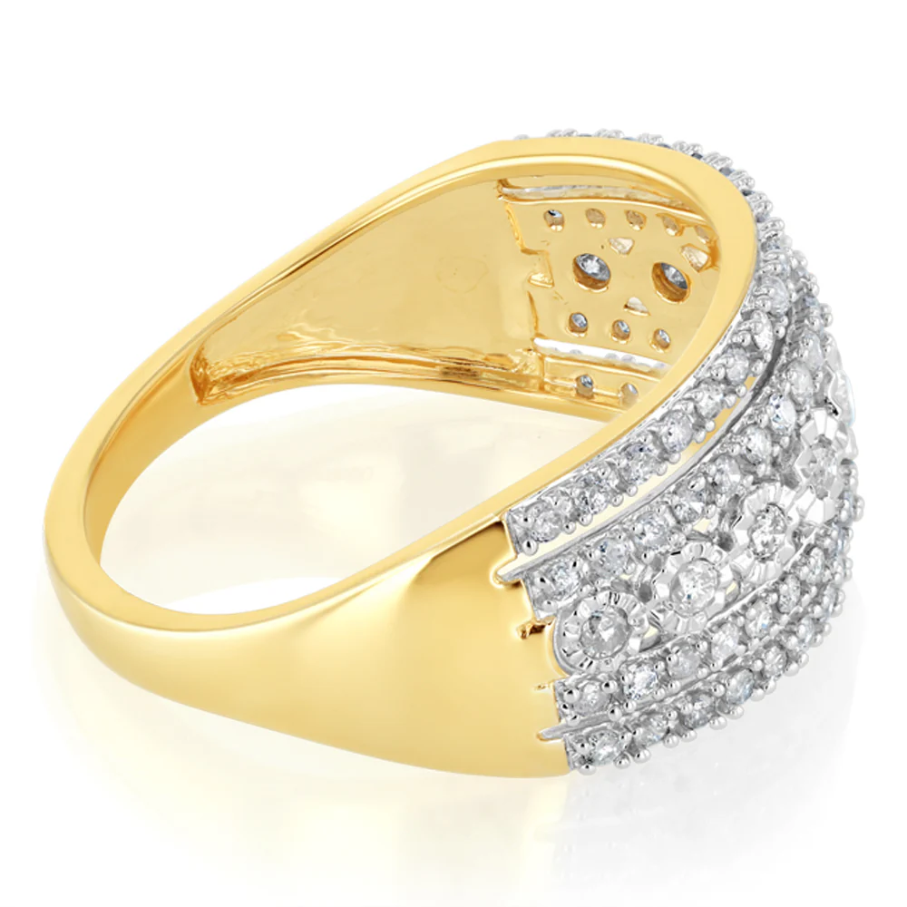 1/2 Carat Diamond Dress Ring in 9ct Yellow Gold - Image 2