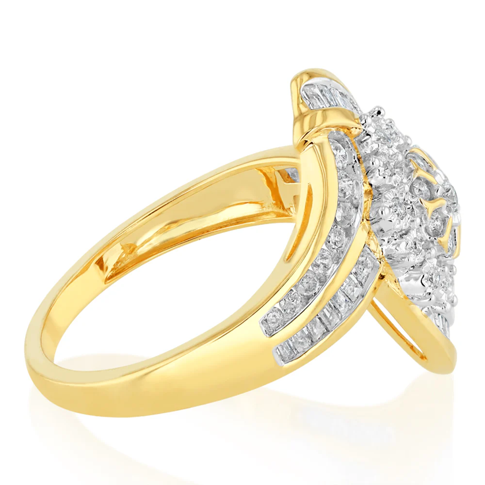 1/2 Carat Diamond Dress Ring in 9ct Yellow Gold - Image 2