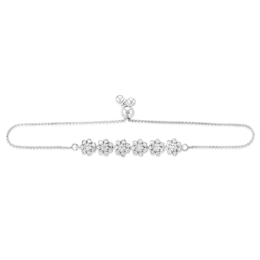 1/2 Carat Diamond Fancy Bracelet in Sterling Silver - Image 2