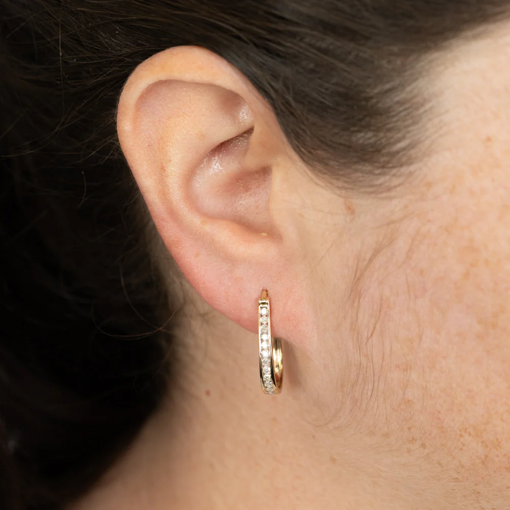 1/2 Carat Diamond Hoop Earring in 9ct Yellow Gold - Image 2
