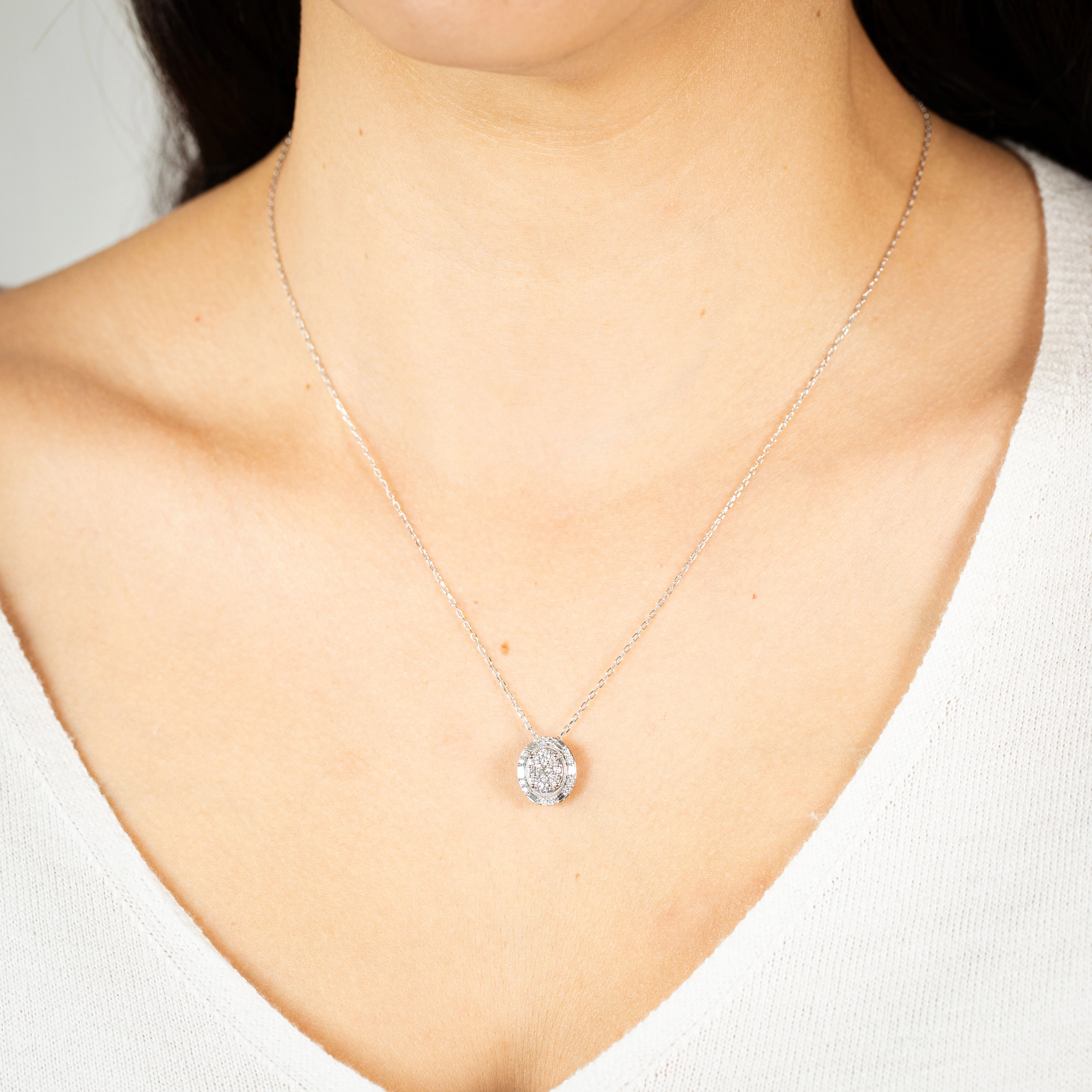 1/2 Carat Diamond Pendant in 10ct White Gold - Image 2