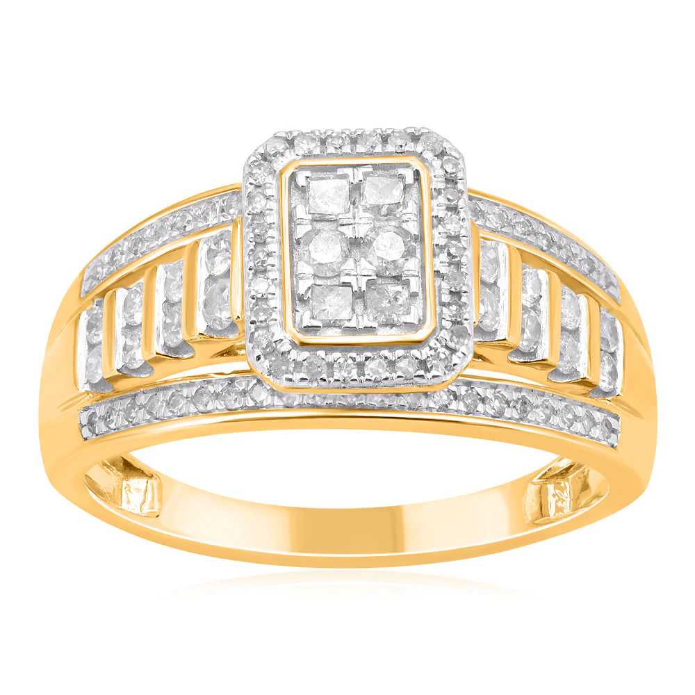 1/2 Carat Diamond Ring in 9ct Yellow Gold - Image 2