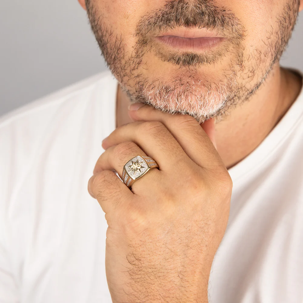 1/2 Carat Diamond Star Ring in 9ct Yellow Gold - Image 3