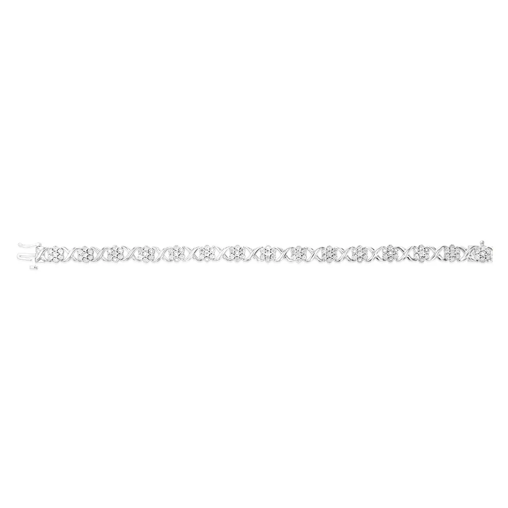 1/2 Carat Diamond Tennis Bracelet in Sterling Silver - Image 2