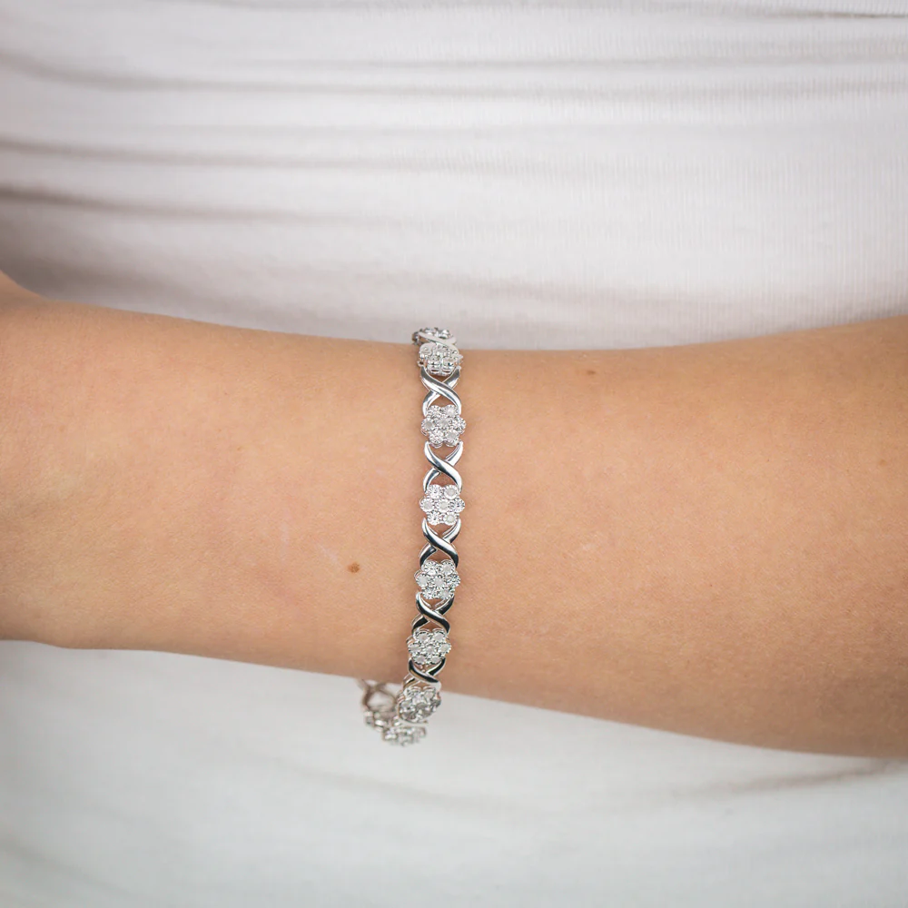 1/2 Carat Diamond Tennis Bracelet in Sterling Silver - Image 5