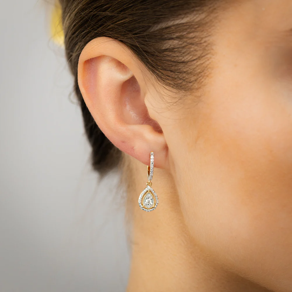 1/2 Carat Earring & Pendant Set in Gold Plated Sterling Silver on 45cm Chain - Image 4