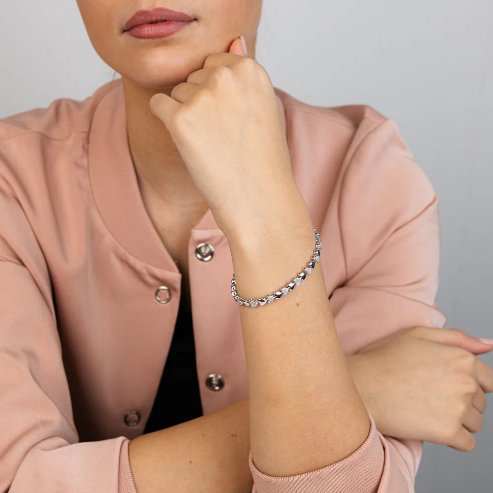 1/2 Carat Fancy Diamond Bracelet in Sterling Silver 17.5CM - Image 4