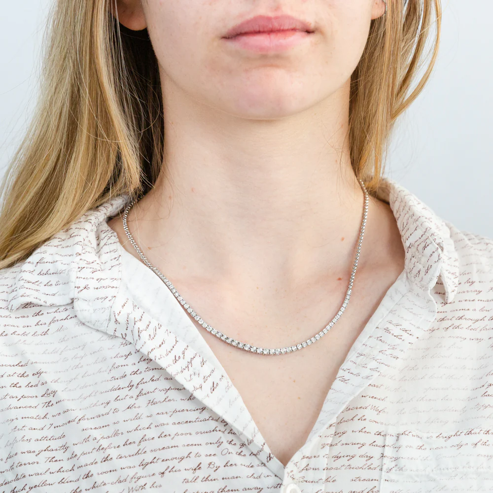 1/2 Carat Luminesce Lab Grown 45cm Diamond Tennis Necklace in Silver - Image 3