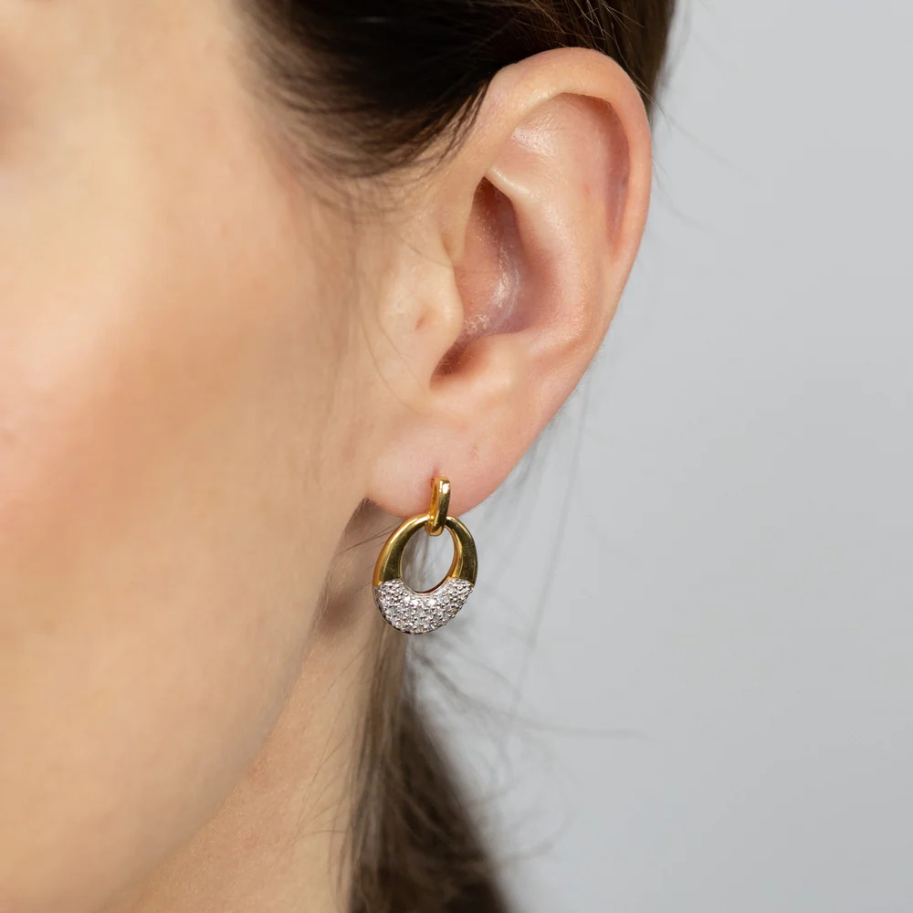 1/2 Carat Luminesce Lab Grown Diamond Earrings in Gold Plated Sterling Silver - Image 2