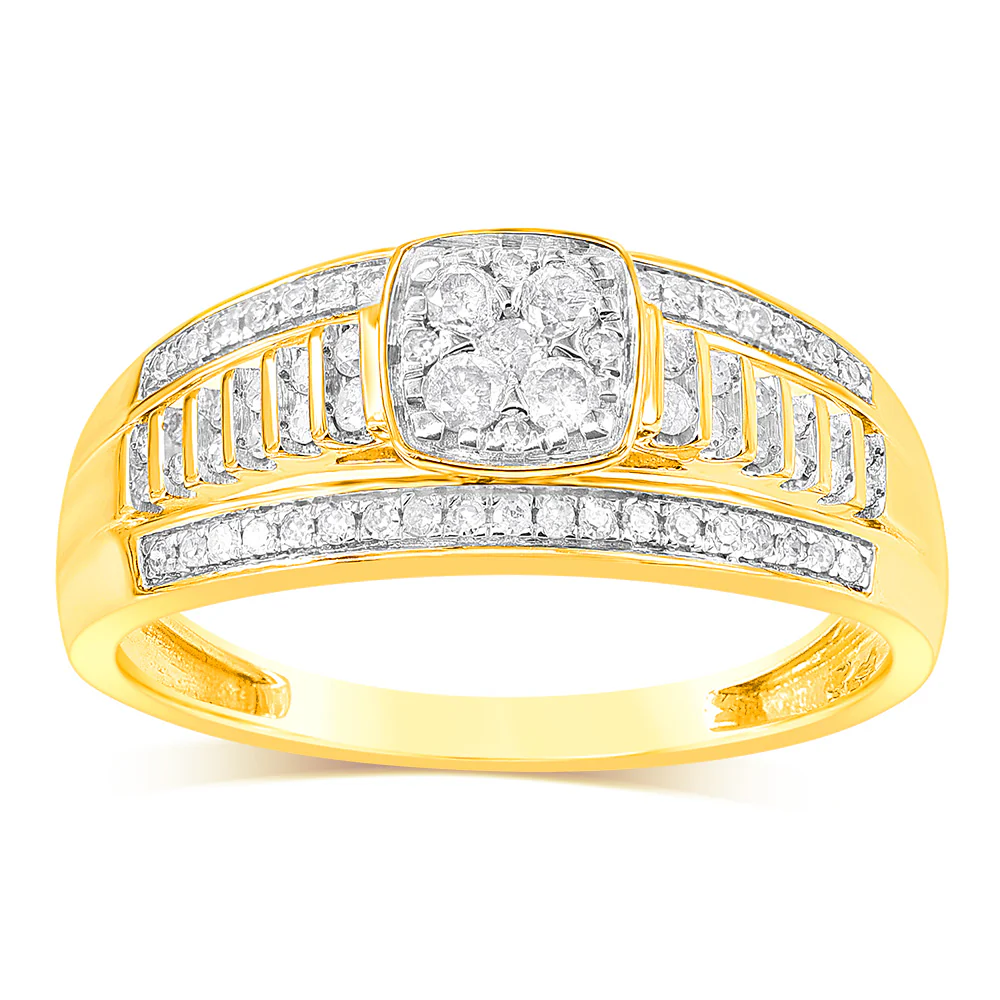 1/3 Carat Diamond Dress Ring in 9ct Yellow Gold - Image 2