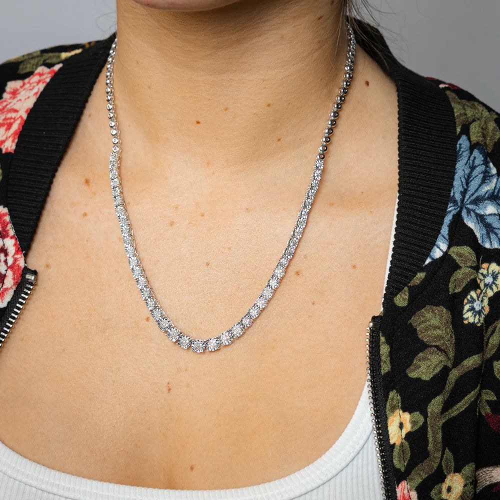 1/3 Carat Diamond Necklace 45cm in Sterling Silver - Image 3
