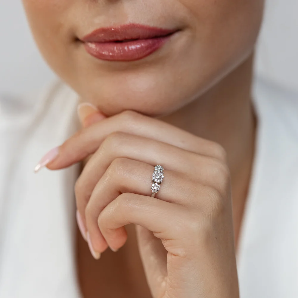 1/3 Carat Diamond Trilogy Ring in 9ct White Gold - Image 3