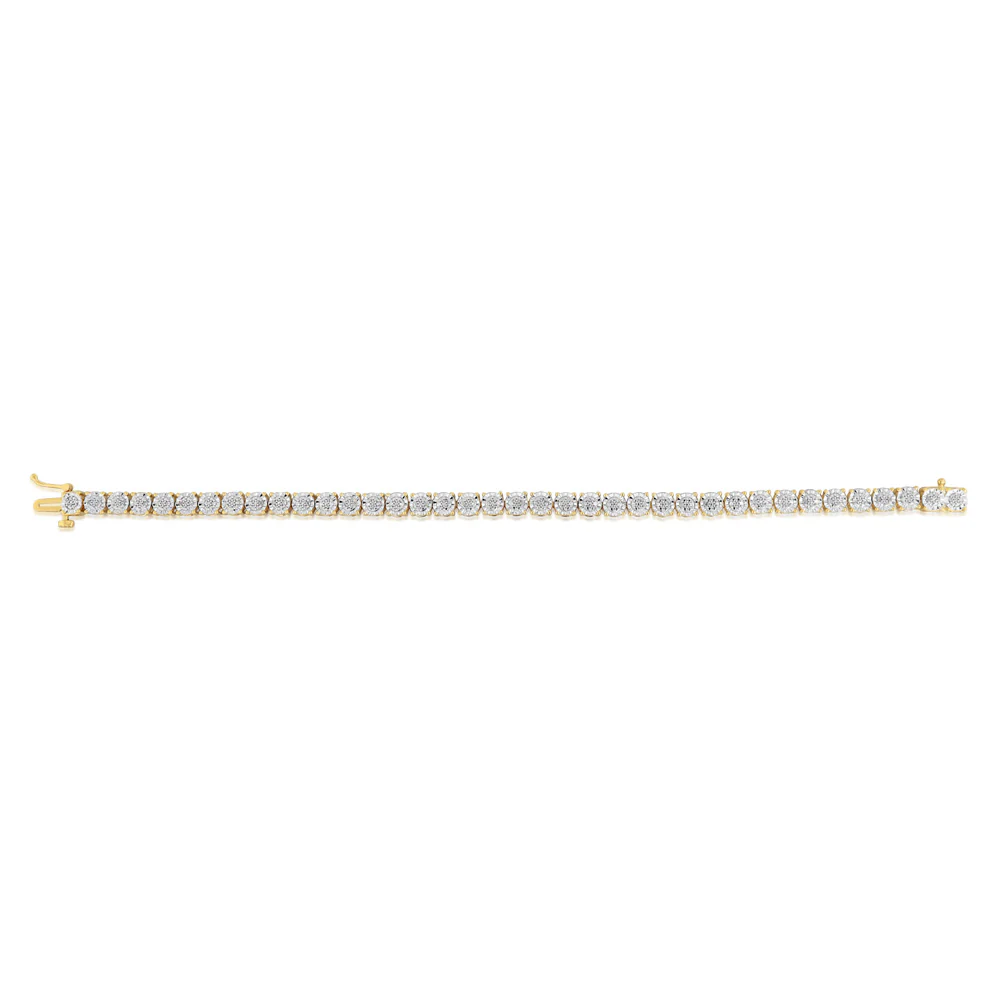 1/4 Carat Diamond 18.5cm Bracelet in Gold Plated Sterling Silver - Image 2