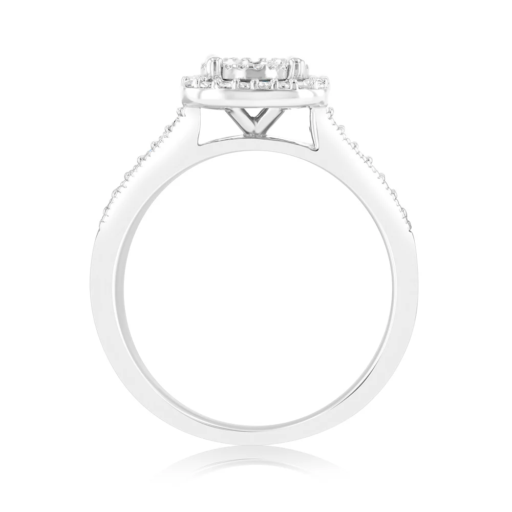 1/4 Carat Diamond 2-Ring Bridal Set in Sterling Silver - Image 3