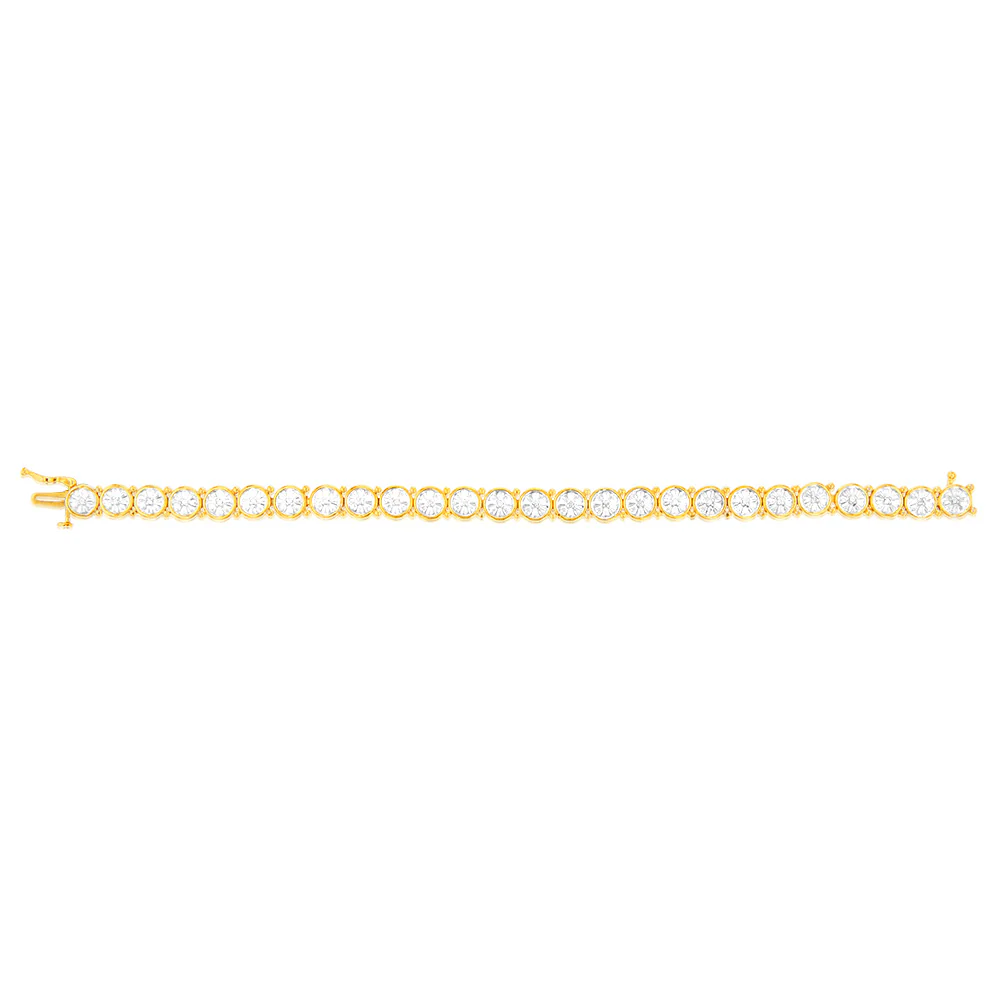 1/4 Carat Diamond Bracelet in Gold Plated Silver - Image 2
