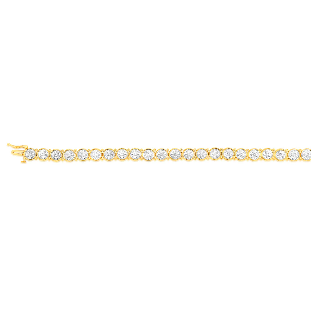 1/4 Carat Diamond Bracelet in Gold Plated Silver - Image 2