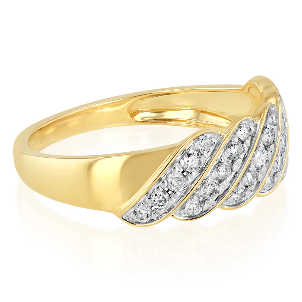 1/4 Carat Diamond Dress Ring in 9ct Yellow Gold - Image 2