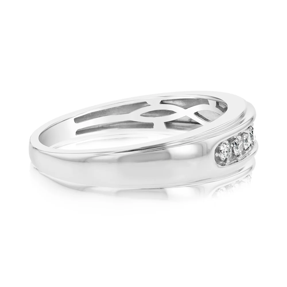 1/4 Carat Diamond Gents Ring in 10ct White Gold - Image 2