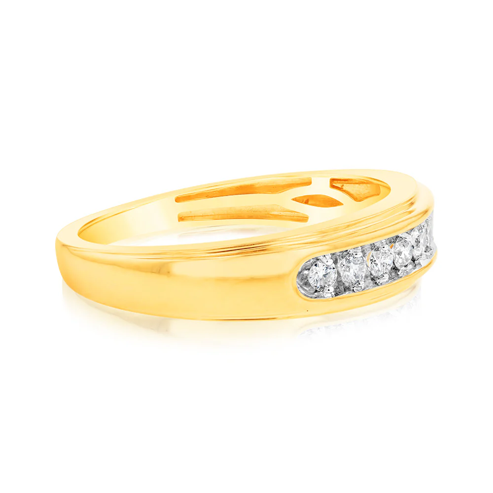1/4 Carat Diamond Gents Ring in 10ct Yellow Gold - Image 2
