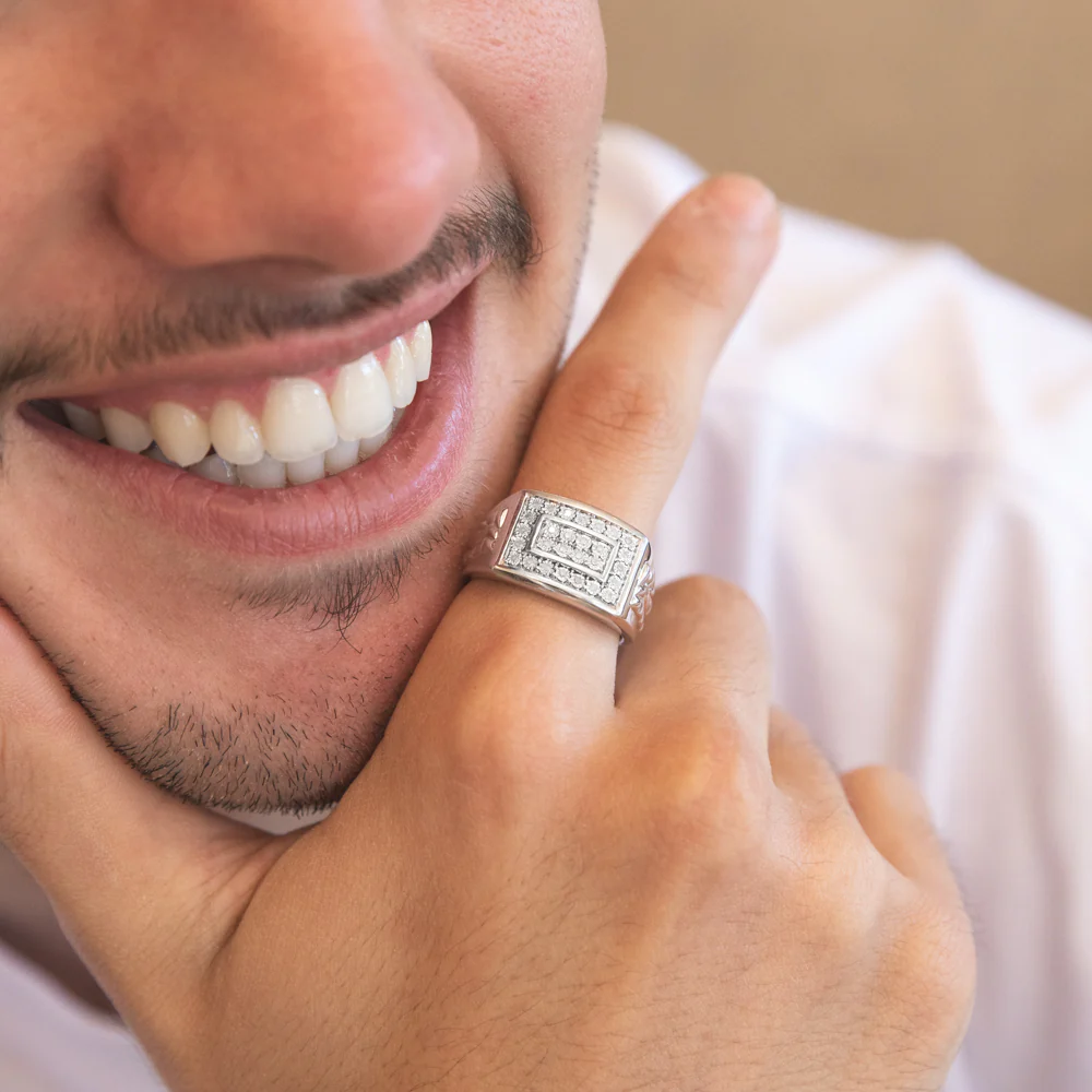 1/4 Carat Diamond Gents Ring in Sterling Silver - Image 3