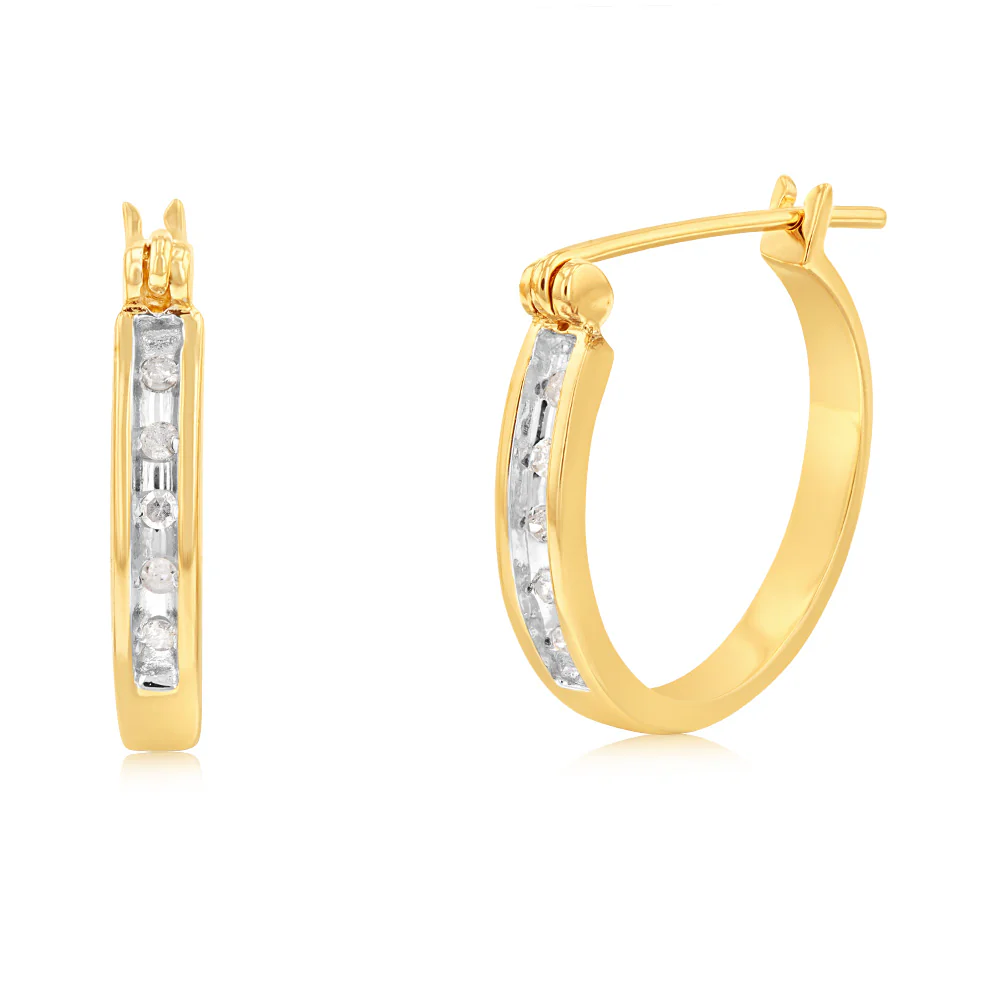 1/4 Carat Diamond Hoop Earring Set in Gold Plated Silver - Image 3