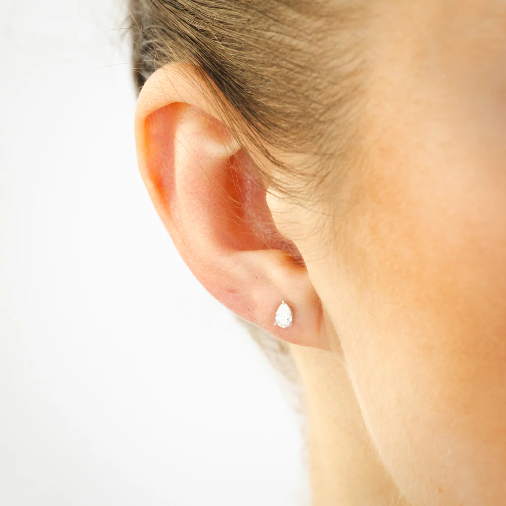 1/4 Carat Diamond Pear Studs Earrings in 9ct White Gold - Image 2