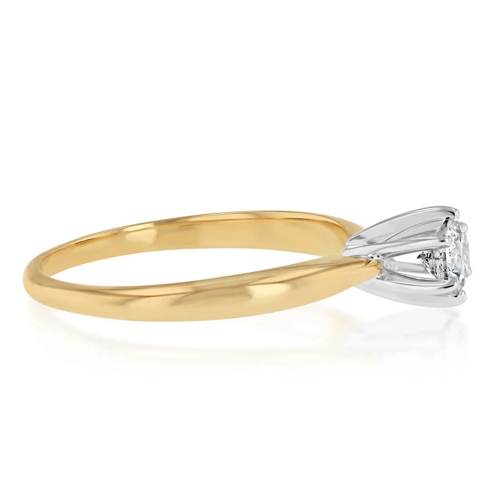 1/4 Carat Diamond Ring in 14ct Yellow Gold - Image 2