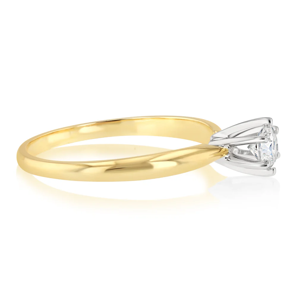 1/4 Carat Diamond Ring in 14ct Yellow Gold - Image 2