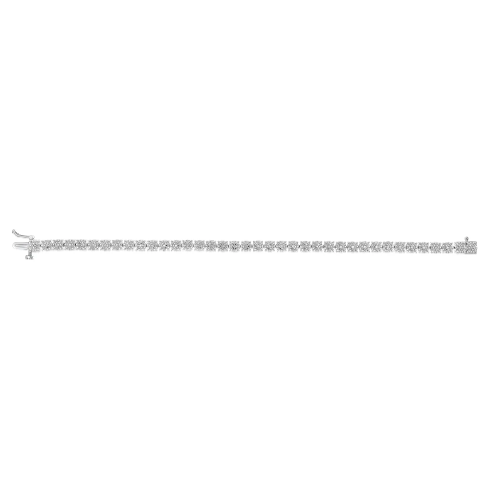 1/5 Carat Diamond 18cm Tennis Bracelet  in Sterling Silver - Image 2