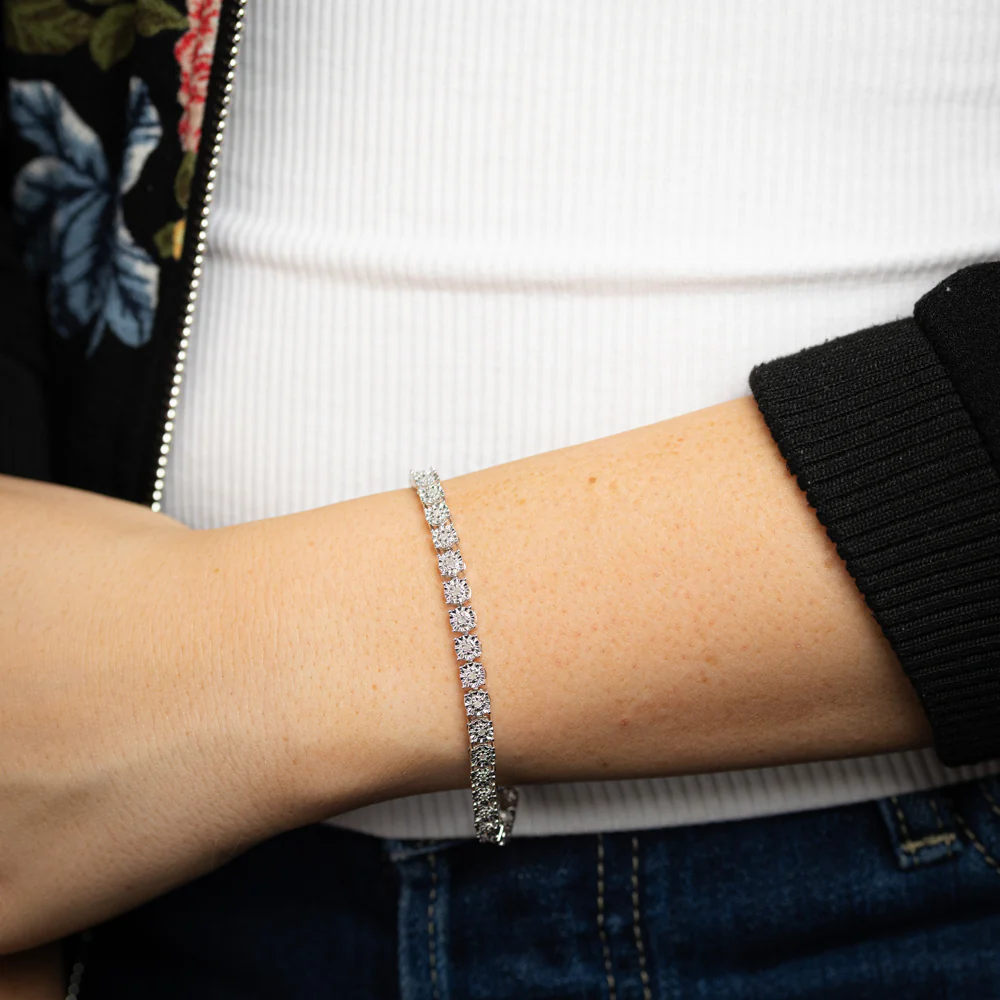1/5 Carat Diamond 18cm Tennis Bracelet  in Sterling Silver - Image 4