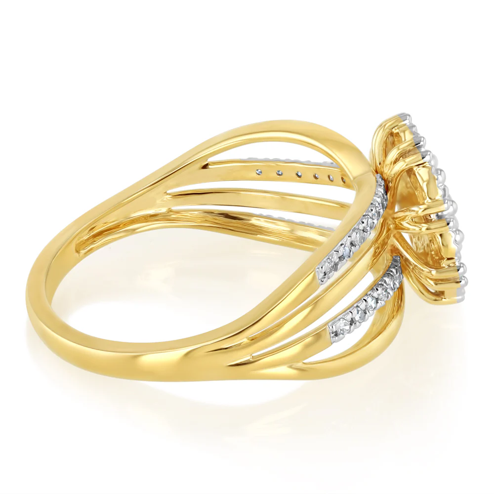 1/5 Carat Diamond Dress Ring in 9ct Yellow Gold - Image 2