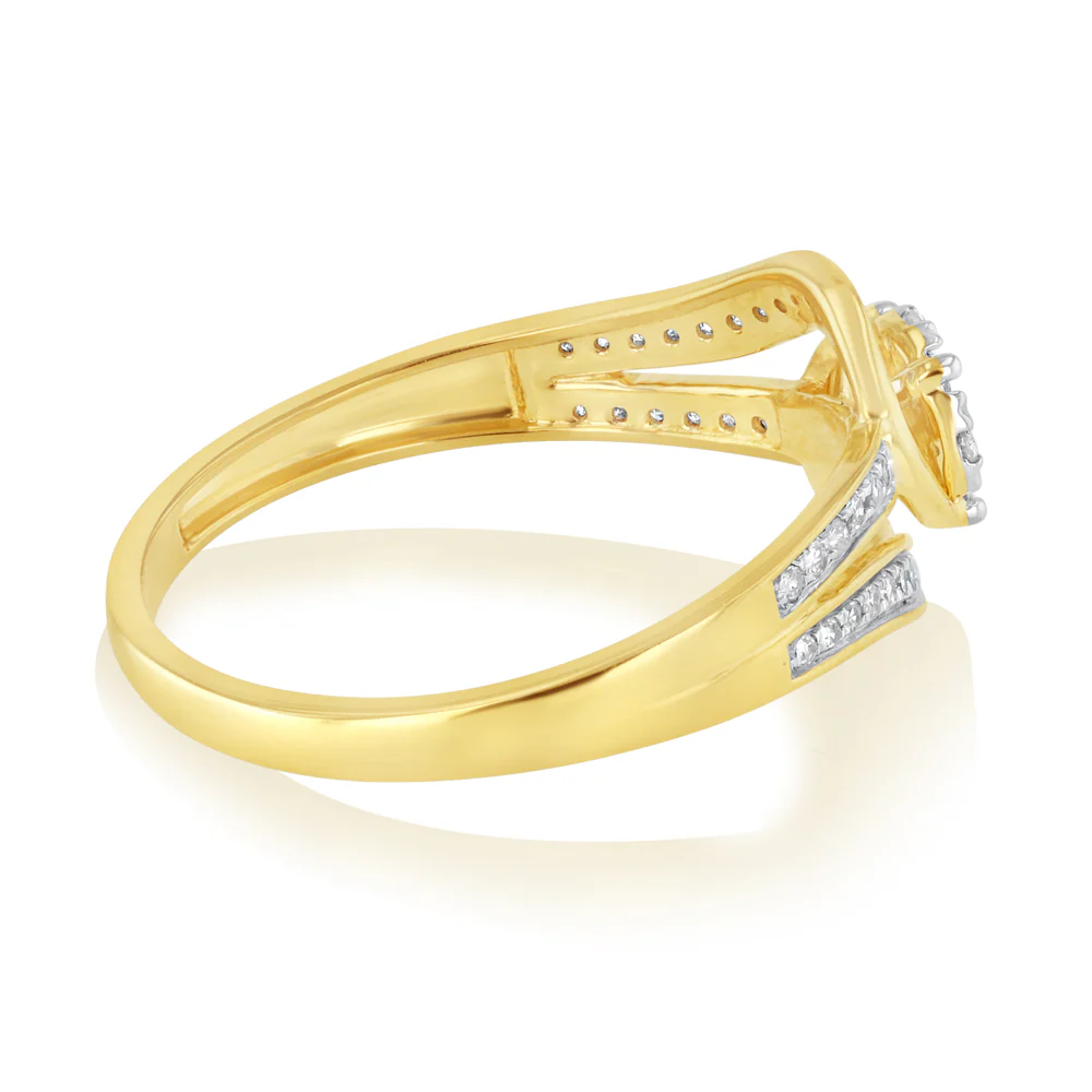 1/5 Carat Diamond Dress Ring in 9ct Yellow Gold - Image 2