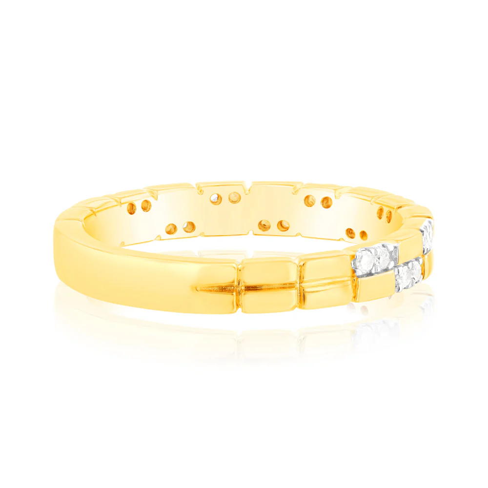 1/5 Carat Diamond Dress Ring in Gold Plated Sterling Silver - Image 2