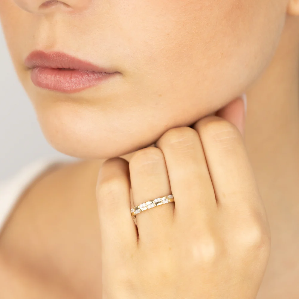 1/5 Carat Diamond Dress Ring in Gold Plated Sterling Silver - Image 3