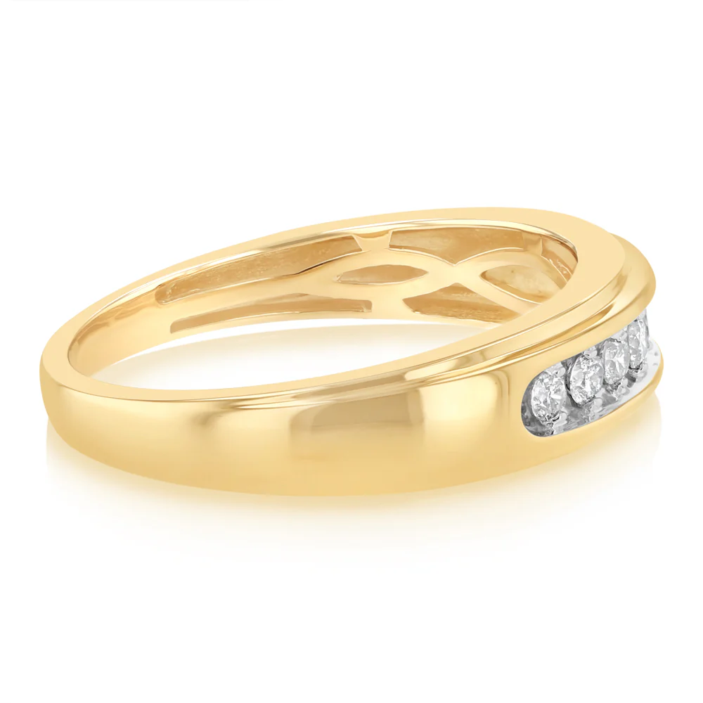 1/5 Carat Diamond Gents Ring in 10ct Yellow Gold - Image 2