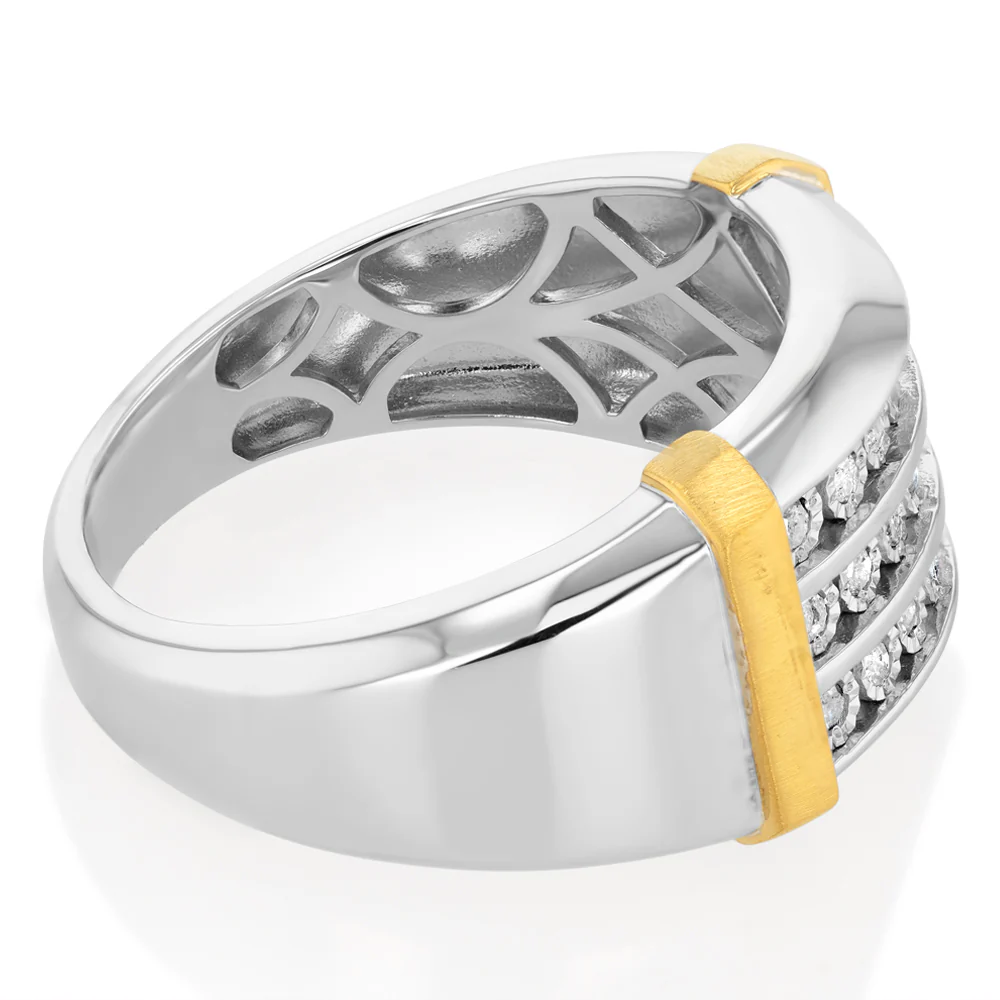 1/5 Carat Diamond Gents Ring in Gold Plated Silver - Image 2