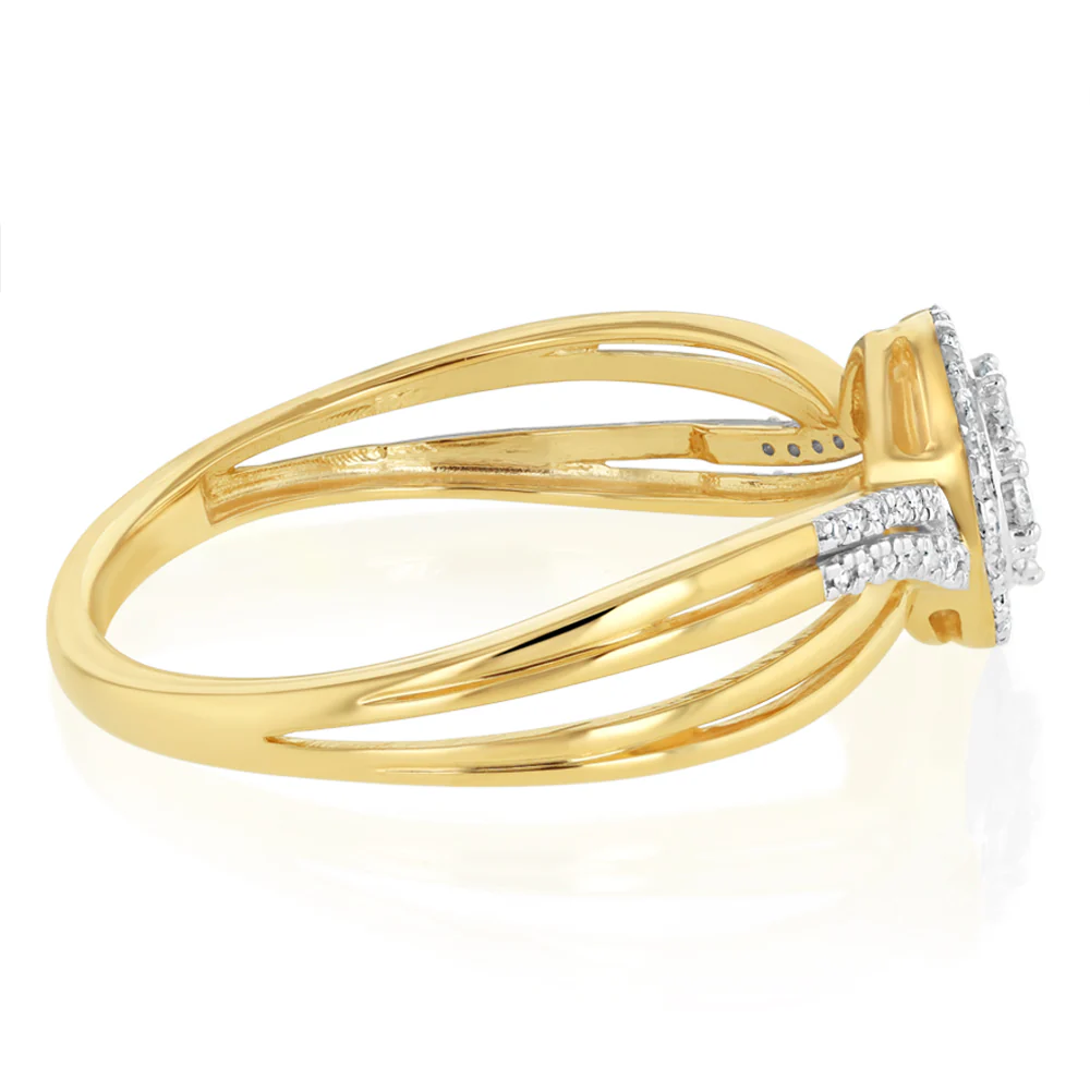 1/5 Carat Diamond Ring in 9ct Yellow Gold - Image 2