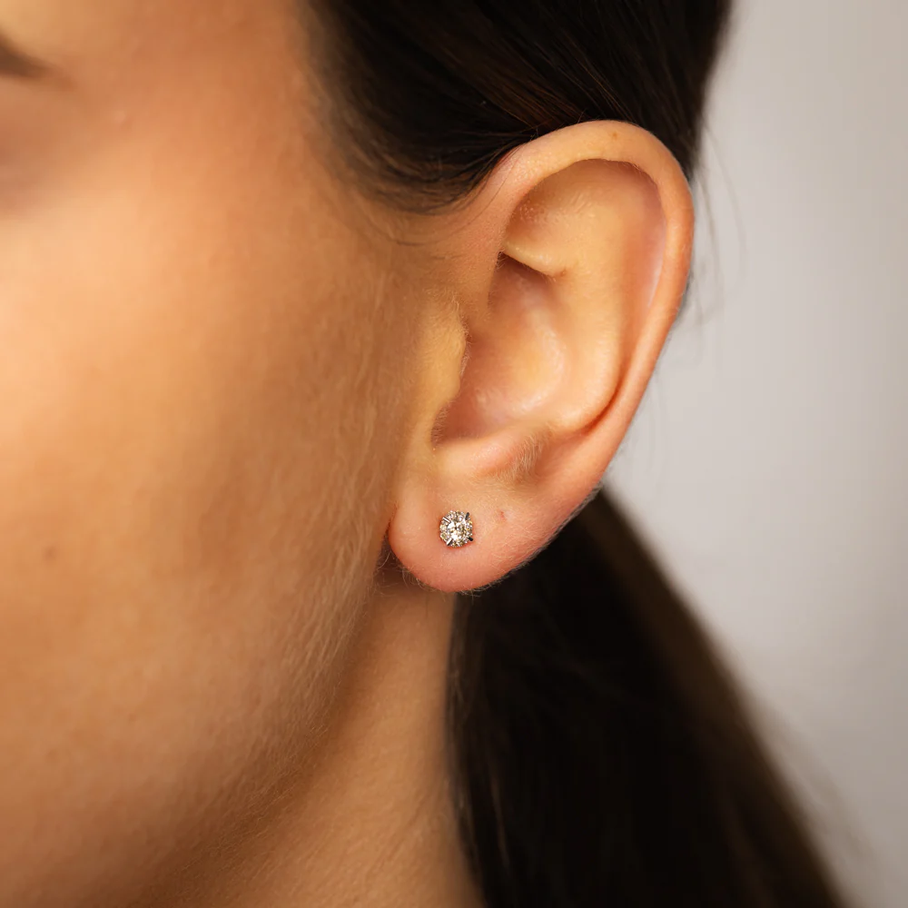 1/5 Carat Diamond Stud Earrings in 9ct Yellow Gold - Image 2